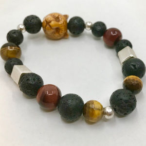 Bracelet, Unisex, Fierce, Unique Tiger's Eye Lava